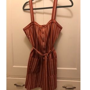 Pinafore Striped Mini Dress